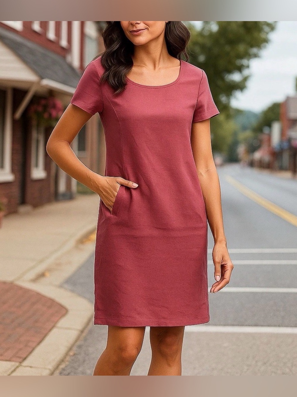 MASAI Copenhagen Nabla Dress Sheath Medium 100% Linen Short Sleeve Kangaroo